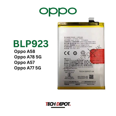 OPPO A57 5G / A58 / A78 5G / A77 5G Battery Replacement 5000mAh- BLP923